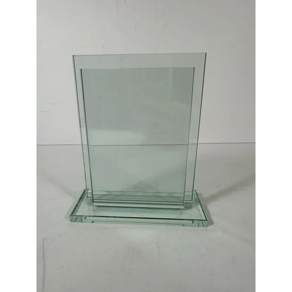 Jade Green Glass Picture Frame 3.5 X 5 Photo Free Standing Table Top Modern